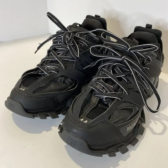 Balenciaga Black Track Trainers Mesh & Nylon Men’s Size 11 US 44 EUR with Bag - Picture 11 of 12